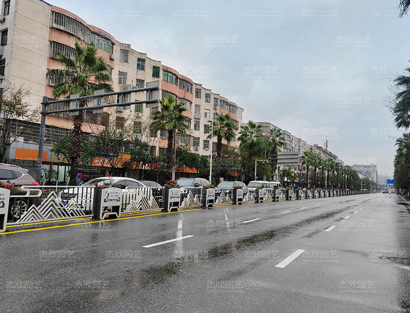 不銹鋼花箱護(hù)欄山水印象花箱